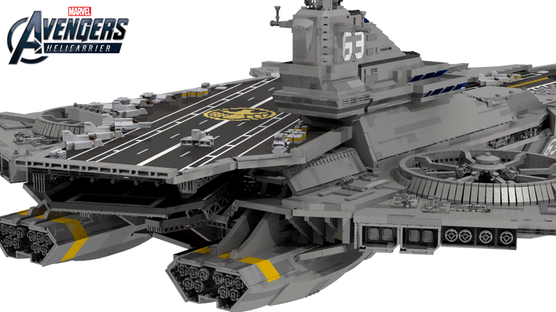 Illustration for article titled It Takes Over 22,000 Bricks Build A LEGO Avengers' Helicarrier